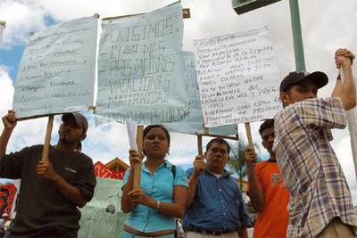 PROTESTA CONTRA LA INTEGRACIÓN REGIONAL EN HONDURAS.