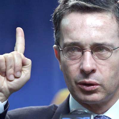 El presidente de Colombia, Álvaro Uribe, en 2002.
