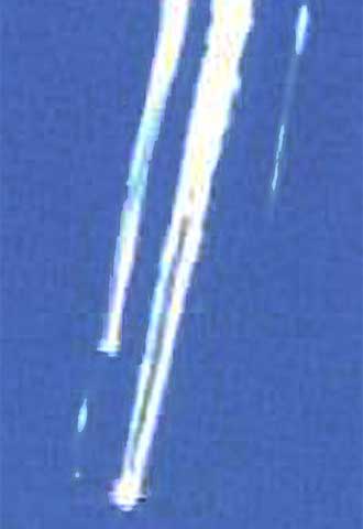 Restos del  Columbia  tras el accidente.