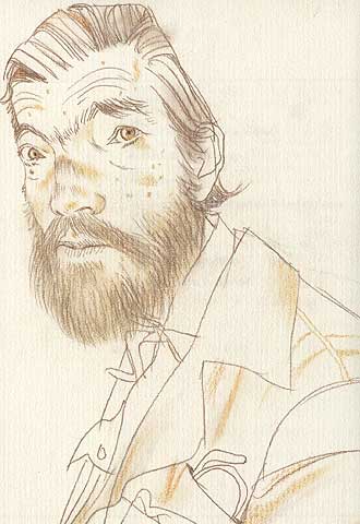Julio Cortázar (1914-1984) visto por Tullio Pericoli.