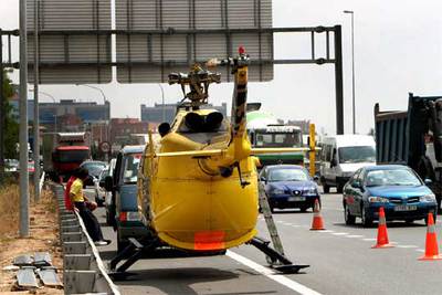 Accidente sin víctimas de un helicóptero al socorrer a un enfermo