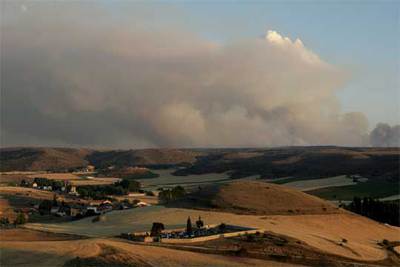Selas, uno de los pueblos afectados por el incendio que ha asolado el Alto Tajo.