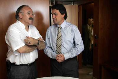 Carod y Mas, antes de iniciar el almuerzo de trabajo.