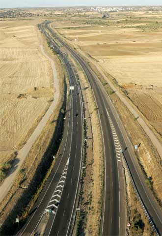 Estado de la autovía A-5, a 40 kilómetros de Madrid, a las 20.30.