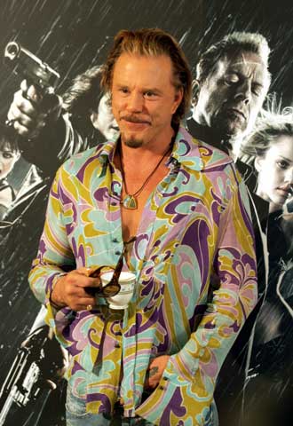 Mickey Rourke, durante su visita a Madrid para promocionar  Sin City. 