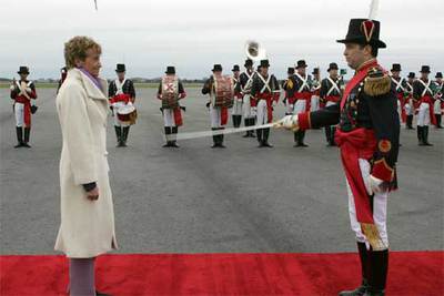 María Teresa Fernández de la Vega, a su llegada al aeropuerto de Buenos Aires el pasado día 4.