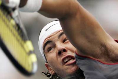 Nadal, durante la final de Montreal que disputó ante Agassi.