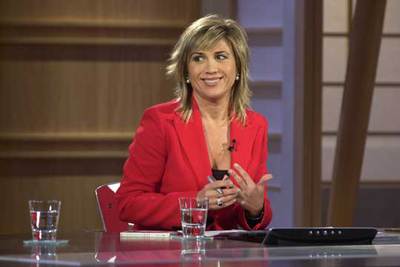 Julia Otero, durante la emisión de  Las cerezas  en TVE-1.