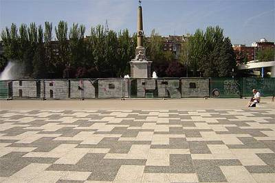El parque de Arganzuela antes del inicio de las obras. Al fondo, los árboles que había en la zona.