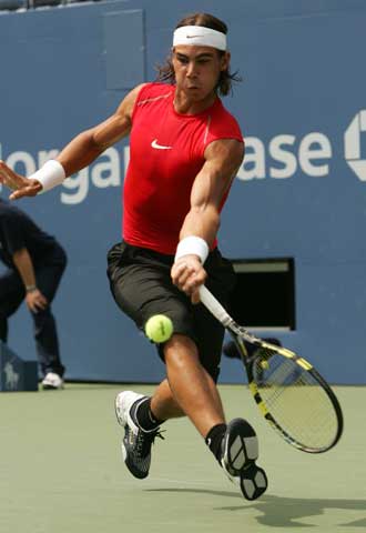 Nadal, en el choque de ayer ante Reynolds.