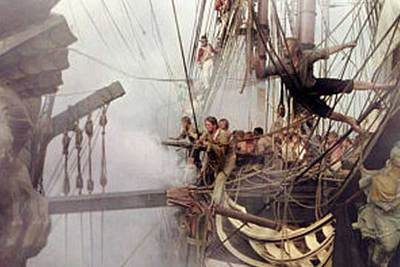 Imagen de  Master and Commander,  plasmación cinematográfica de las novelas históricas náuticas de Patrick O'Brian.