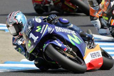 Pedrosa, durante la carrera de ayer.