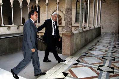 Artur Mas y Pasqual Maragall, durante una reunión celebrada en el palacio de la Generalitat.