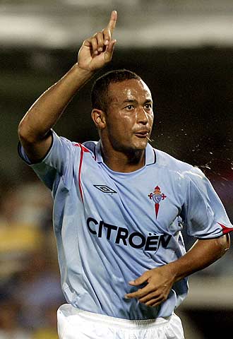 Baiano celebra un gol con el Celta.