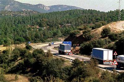 Aspecto de uno de los  puntos negros  de la autovía de Despeñaperros.