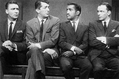 Peter Lawford, Dean Martin, Sammy Davis, Jr. y Frank Sinatra, en  La cuadrilla de los 11. 