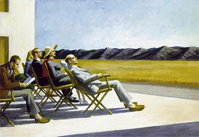 'Gente tomando el sol' (1960) fue una de las obras de este pintor norteamericano que se exhibieron en la Fundación March en octubre de 1989.