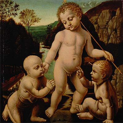  Los tres niños santos  ,de Bernardino de Conti.