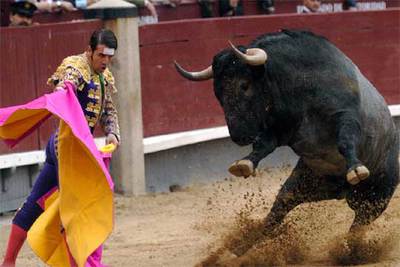 Juan José Padilla, en su primer toro.