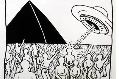 Una de las serigrafías de la serie  Blueprint drawings. 