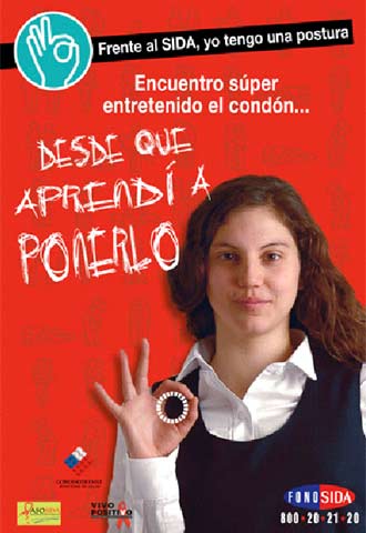 Cartel de la campaña contra el sida en Chile.