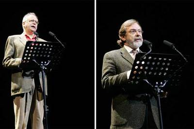 Diego Galán (a la izquierda) y Juan Luis Cebrián.