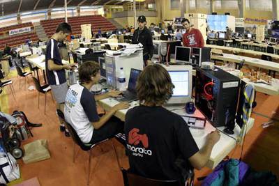 La fiesta  ciber  Party in Line que se celebró en septiembre pasado en Alcobendas (Madrid).