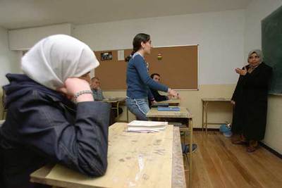 Una clase en el colegio libio de Madrid.