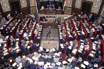 Los diputados sirios, durante la sesión dedicada a analizar el informe de la ONU el pasado martes.
