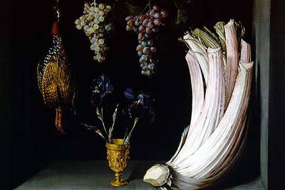 El cuadro  Bodegón con cardo... (1628), de Felipe Ramírez, que forma parte de la exposición.