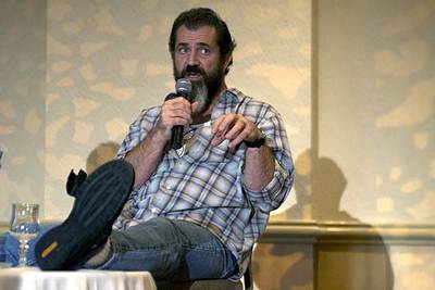 Mel Gibson, durante la presentación a la prensa en Veracruz de su nueva película,  Apocalypto .