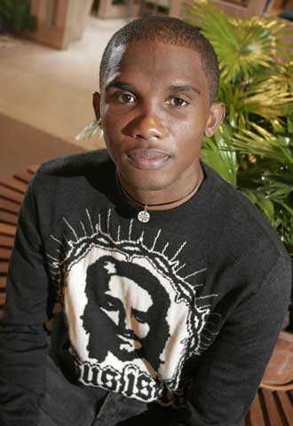 Eto'o, durante la entrevista, en un hotel de Madrid.