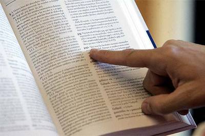 Ejemplar del  Diccionario panhispánico de dudas  en el  que se observa la palabra gagá.