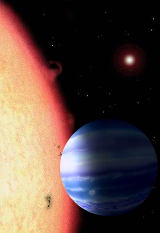 Muchos de los planetas detectados en otras estrellas son extraños: gigantes gaseosos similares a Júpiter, muy calientes porque orbitan muy cerca del astro, como el de esta ilustración.