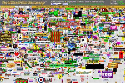 Página de los píxeles de Alex Tew.