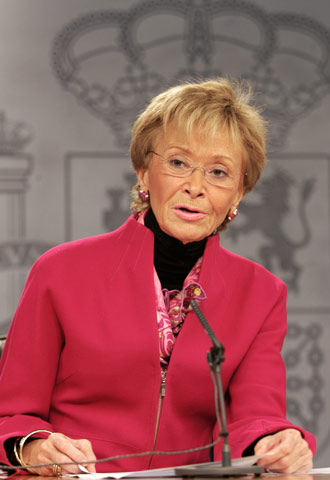 La vicepresidenta Fernández de la Vega, tras el Consejo.