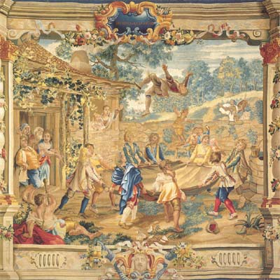 Tapiz  Manteo de Sancho ( 1722-1746), de seda y lana.