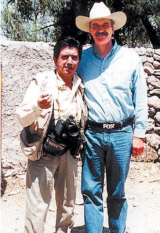 Dorantes y el presidente mexicano Vicente Fox.