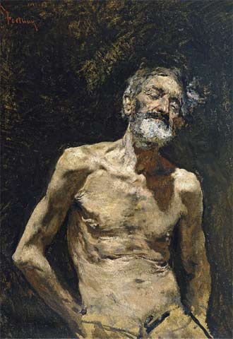  Viejo desnudo al sol,  de Mariano Fortuny, hacia 1871 (Museo del Prado).