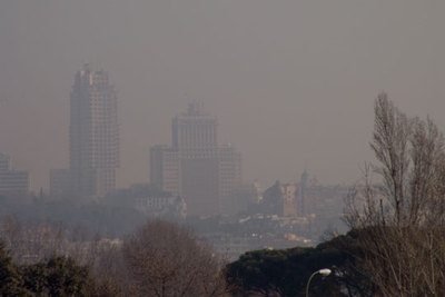 Contaminación atmosférica en Madrid el pasado enero.