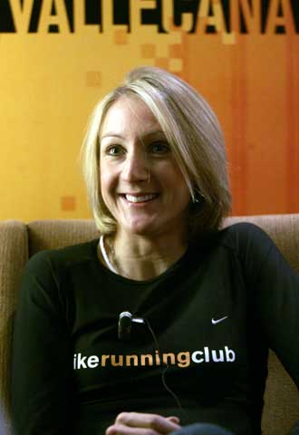 Paula Radcliffe, durante la entrevista.