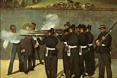  Fusilamiento del emperador Maximiliano,  1867, de Edouard Manet.