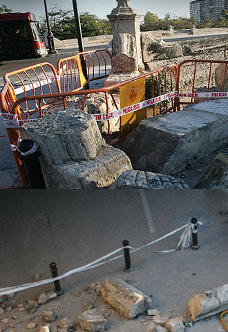 Destrozo en el Puente del Real