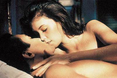 Jane March,  en una escena de  El amante. 