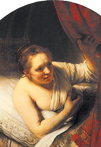 'Retrato de Hendrickje en el lecho' (1647), óleo de Rembrandt .