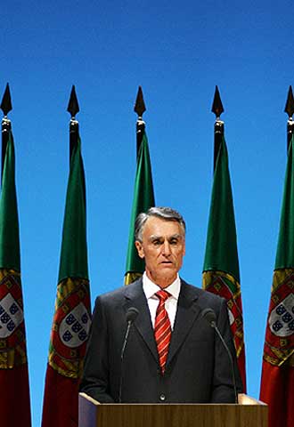 Cavaco Silva, en su comparecencia tras ganar las elecciones.