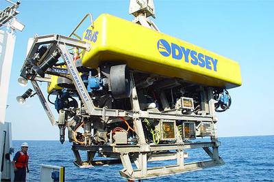 Detalle del  Odyssey,  el barco encargado del rescate del  Sussex. 