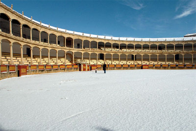 Nevada en la bicentenaria Plaza de Toros de Ronda