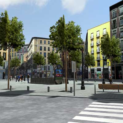 Obra del grupo Fiambrera Obrera que reconstruye el barrio madrileño de Lavapiés.