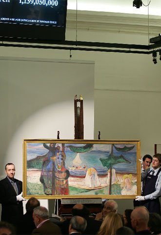 Momento de la subasta de  Día de verano,  de Edvard Munch.